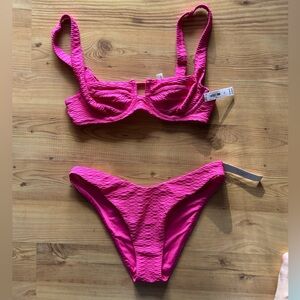 Victoria's Secret New With Tags Hot Pink Textured Bikini